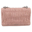 PRADA Chain Shoulder Bag Leather Pink Silver Auth 210425V-3
