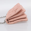 PRADA Chain Shoulder Bag Leather Pink Silver Auth 210425V-4
