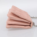 PRADA Chain Shoulder Bag Leather Pink Silver Auth 210425V-5