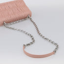 PRADA Chain Shoulder Bag Leather Pink Silver Auth 210425V-7