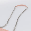 PRADA Chain Shoulder Bag Leather Pink Silver Auth 210425V-8
