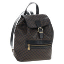 CELINE Macadam Canvas Backpack PVC Leather Black Gold Auth 210440V-1
