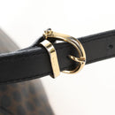CELINE Macadam Canvas Backpack PVC Leather Black Gold Auth 210440V-12
