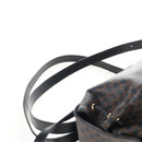 CELINE Macadam Canvas Backpack PVC Leather Black Gold Auth 210440V-13