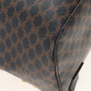 CELINE Macadam Canvas Backpack PVC Leather Black Gold Auth 210440V-15