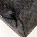 CELINE Macadam Canvas Backpack PVC Leather Black Gold Auth 210440V-18