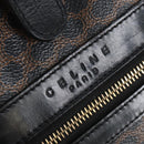 CELINE Macadam Canvas Backpack PVC Leather Black Gold Auth 210440V-20