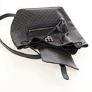 CELINE Macadam Canvas Backpack PVC Leather Black Gold Auth 210440V-23