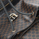 CELINE Macadam Canvas Backpack PVC Leather Black Gold Auth 210440V-25