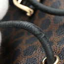 CELINE Macadam Canvas Backpack PVC Leather Black Gold Auth 210440V-26