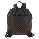 CELINE Macadam Canvas Backpack PVC Leather Black Gold Auth 210440V-3