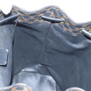 CELINE Macadam Canvas Backpack PVC Leather Black Gold Auth 210440V-30