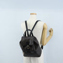 CELINE Macadam Canvas Backpack PVC Leather Black Gold Auth 210440V-33