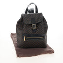 CELINE Macadam Canvas Backpack PVC Leather Black Gold Auth 210440V-34