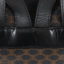 CELINE Macadam Canvas Backpack PVC Leather Black Gold Auth 210440V-4
