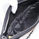 CHANEL COCO Mark Shoulder Bag Satin Black Silver CC Auth 210441V-16