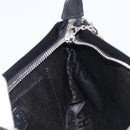 CHANEL COCO Mark Shoulder Bag Satin Black Silver CC Auth 210441V-17