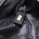 CHANEL COCO Mark Shoulder Bag Satin Black Silver CC Auth 210441V-20