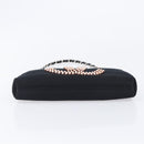 CHANEL COCO Mark Shoulder Bag Satin Black Silver CC Auth 210441V-9