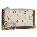 LOUIS VUITTON Monogram Multicolor Pochette Cles Purse White M92655 Auth 210445-1