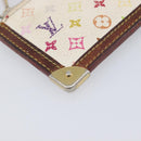 LOUIS VUITTON Monogram Multicolor Pochette Cles Purse White M92655 Auth 210445-10
