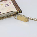 LOUIS VUITTON Monogram Multicolor Pochette Cles Purse White M92655 Auth 210445-15