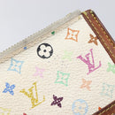 LOUIS VUITTON Monogram Multicolor Pochette Cles Purse White M92655 Auth 210445-17