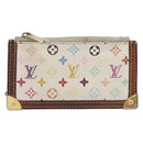 LOUIS VUITTON Monogram Multicolor Pochette Cles Purse White M92655 Auth 210445-2