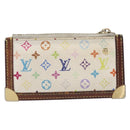 LOUIS VUITTON Monogram Multicolor Pochette Cles Purse White M92655 Auth 210445-3