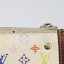 LOUIS VUITTON Monogram Multicolor Pochette Cles Purse White M92655 Auth 210445-4