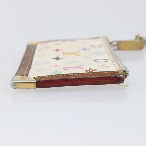 LOUIS VUITTON Monogram Multicolor Pochette Cles Purse White M92655 Auth 210445