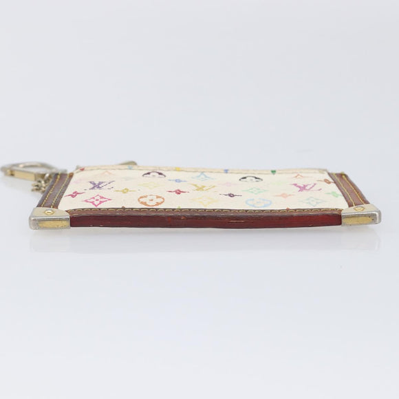 LOUIS VUITTON Monogram Multicolor Pochette Cles Purse White M92655 Auth 210445