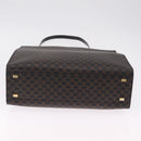 CELINE Macadam Canvas Hand Bag PVC Leather 2way Black Gold Auth 210448A-11