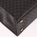 CELINE Macadam Canvas Hand Bag PVC Leather 2way Black Gold Auth 210448A-14