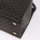CELINE Macadam Canvas Hand Bag PVC Leather 2way Black Gold Auth 210448A-15