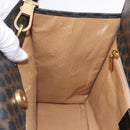 CELINE Macadam Canvas Hand Bag PVC Leather 2way Black Gold Auth 210448A-20