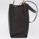 CELINE Macadam Canvas Hand Bag PVC Leather 2way Black Gold Auth 210448A-5