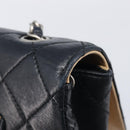 CHANEL Matelasse Chain Shoulder Bag Lamb Skin Black Beige CC Auth 210449V-16