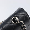 CHANEL Matelasse Chain Shoulder Bag Lamb Skin Black Beige CC Auth 210449V-17