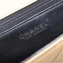 CHANEL Matelasse Chain Shoulder Bag Lamb Skin Black Beige CC Auth 210449V-22
