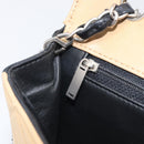 CHANEL Matelasse Chain Shoulder Bag Lamb Skin Black Beige CC Auth 210449V-26