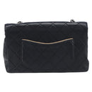 CHANEL Matelasse Chain Shoulder Bag Lamb Skin Black Beige CC Auth 210449V-3