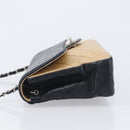 CHANEL Matelasse Chain Shoulder Bag Lamb Skin Black Beige CC Auth 210449V-5