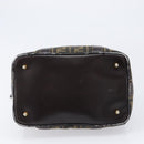 FENDI Zucca Canvas Hand Bag Black Brown Auth 210450-10