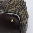FENDI Zucca Canvas Hand Bag Black Brown Auth 210450-11