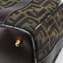 FENDI Zucca Canvas Hand Bag Black Brown Auth 210450-13