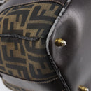 FENDI Zucca Canvas Hand Bag Black Brown Auth 210450-14