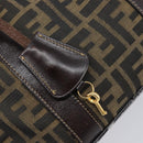 FENDI Zucca Canvas Hand Bag Black Brown Auth 210450-15