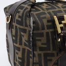 FENDI Zucca Canvas Hand Bag Black Brown Auth 210450-16