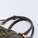 FENDI Zucca Canvas Hand Bag Black Brown Auth 210450-9